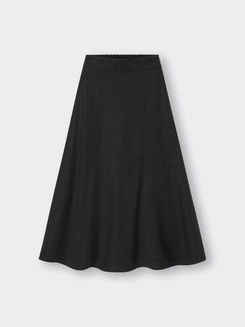 GUのリネンブレンドフレアロングスカート