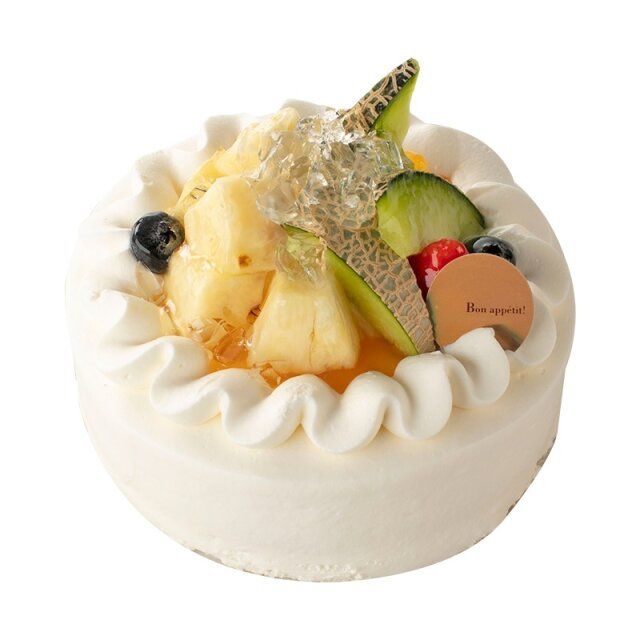 シャトレーゼ ゴールデンパインとメロンのデコレーション14cm