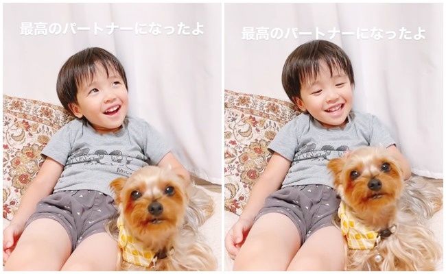 無防備すぎる犬わんちゃんと赤ちゃん♡