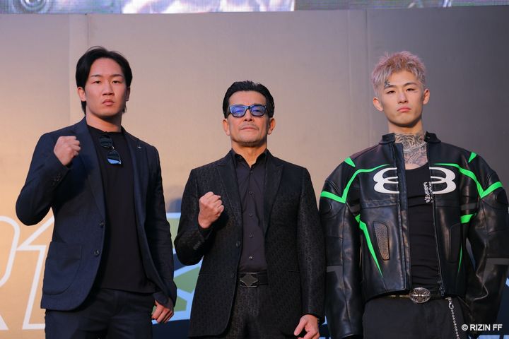 朝倉未来、榊原信行CEO,平本蓮（C）RIZIN FF