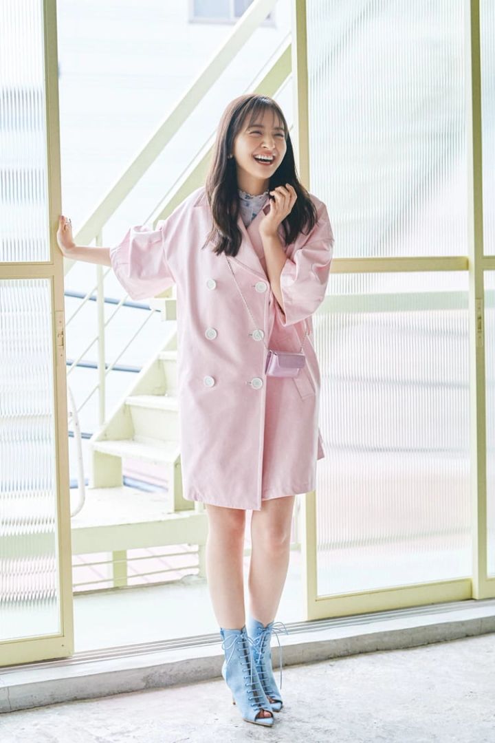 ピンクアウターが主役の春コーデ