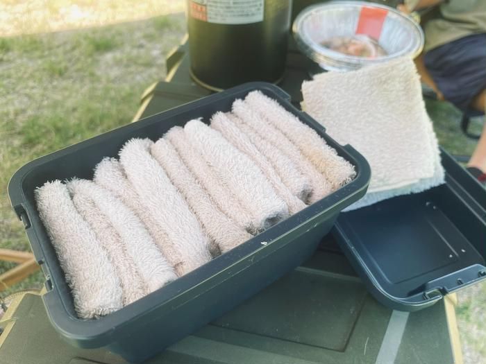 バックルボックスに入った布切れ