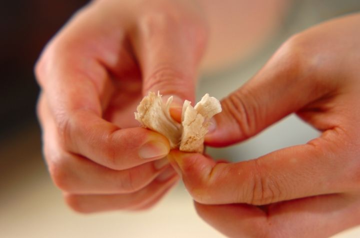 キノコすいとん汁の下準備1