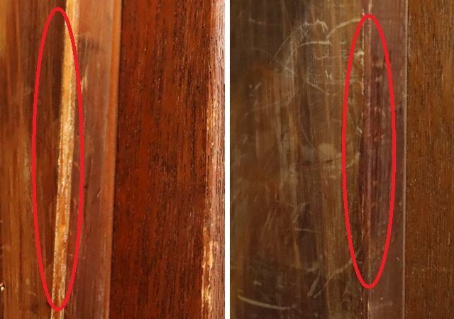 セリア 床や家具のキズを隠す油性補修マーカー ライトカラー 馴染み具合