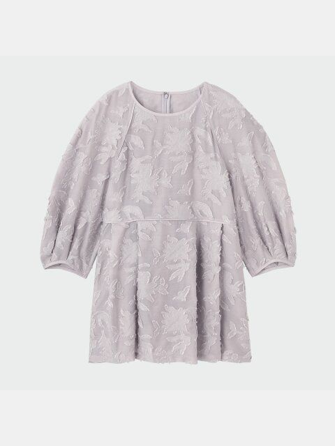 PLSTのカットジャカードペプラムブラウス