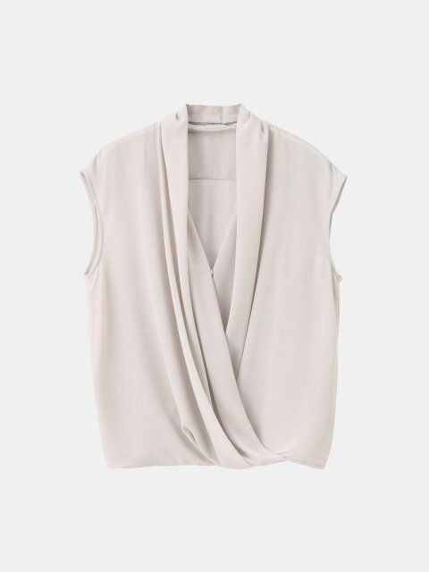 PLSTのシフォンドッキングカシュクールプルオーバー