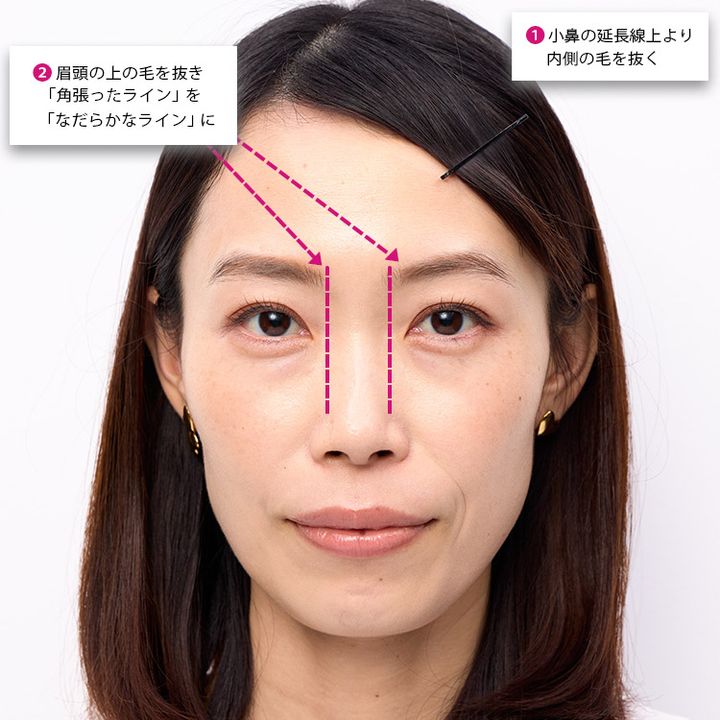 「左右対称になるようメイクすると太くなる」場合も、まず余分な毛を抜くのが正解