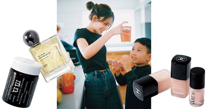 乳白色ネイルやヘアオイルなど読者モデル永山里絵さんの愛用美容グッズ