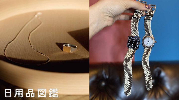 左：〈Paso〉のシグネットリング 右：〈VAGUE WATCH Co.〉の腕時計