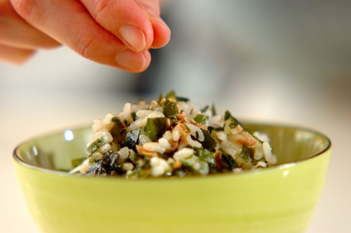 ワカメとツナの混ぜご飯の作り方2