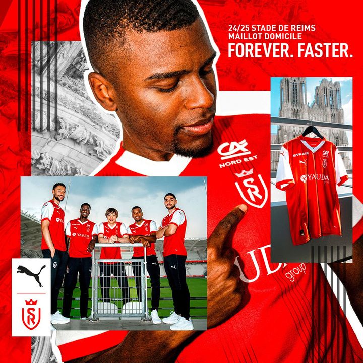 伊東純也が今年もモデル！スタッド・ランスが2024-25新ユニフォームを発表 PUMAが新サプライヤーに