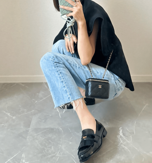 フラットローファーメタルディテール