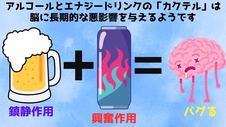 【混ぜるな危険】エナドリ＆酒を混ぜて飲むと、脳がヤバいことになる！！