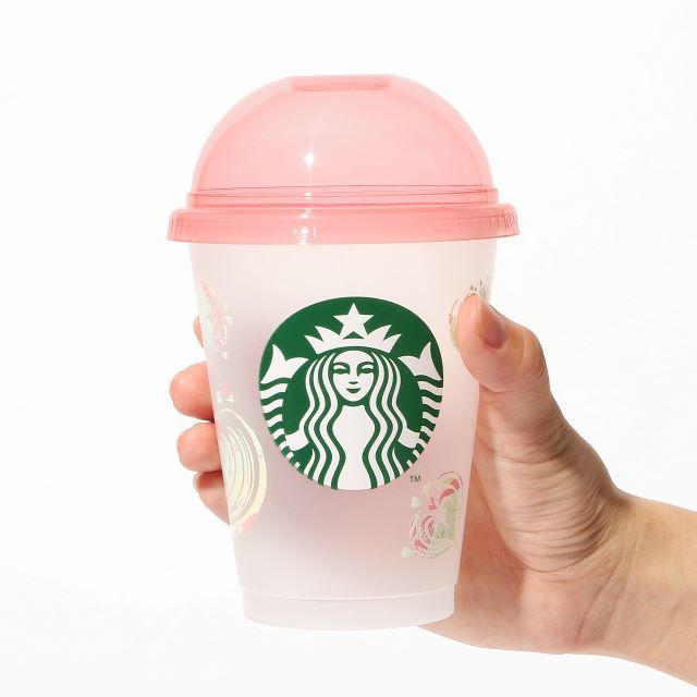 ドームリッドリユーザブルコールドカップ マーブルハート473ml 