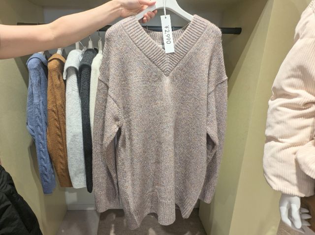 Vネックのセーター