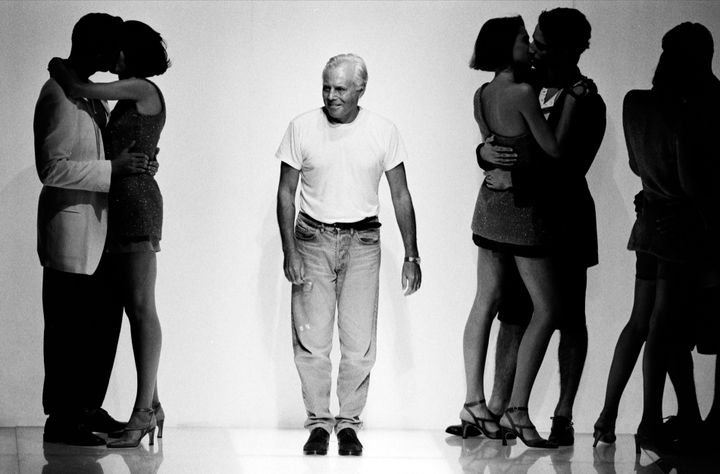 エンポリオ アルマーニ 1992年春夏コレクションにて。