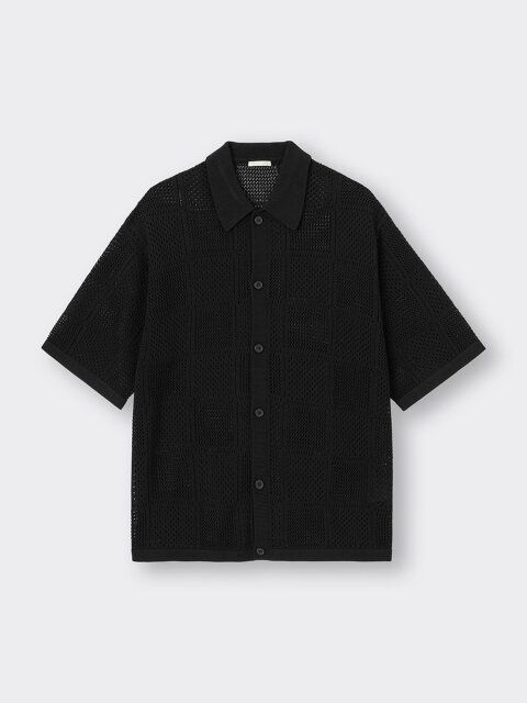 GUのウォッシャブルメッシュニットシャツ