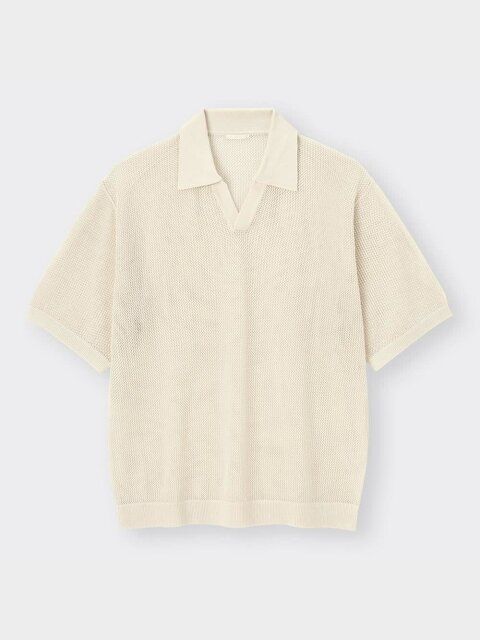 GUのウォッシャブルニットスキッパーポロシャツ