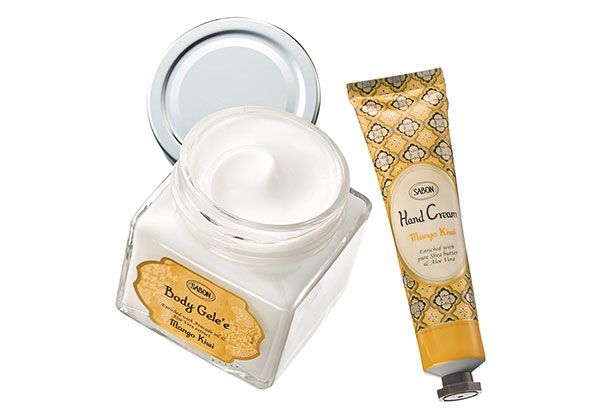 【左】ボディジュレ マンゴー・キウイ 【右】ハンドクリーム マンゴー・キウイ