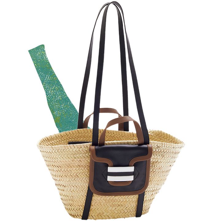 ピエールアルディのトート型ラフィアバッグ