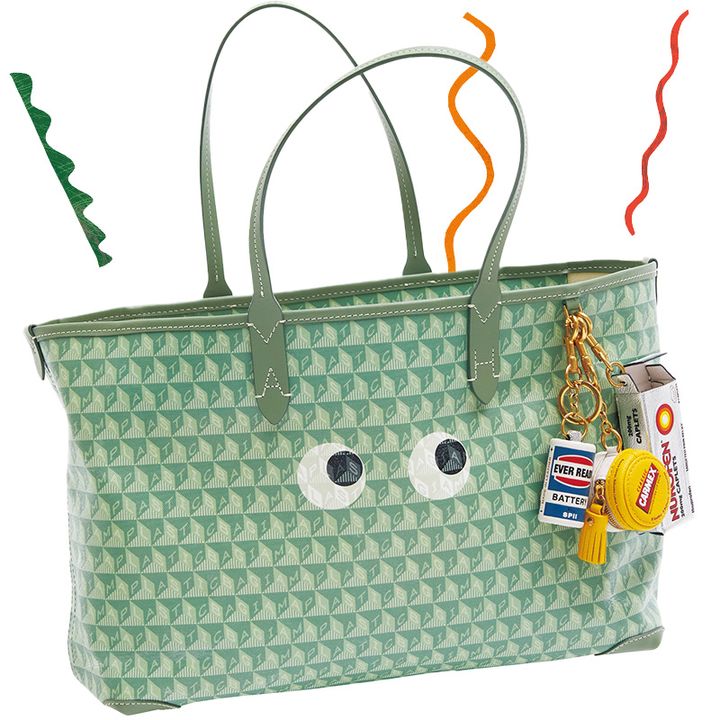 アニヤハインドマーチの目玉つき柄トート