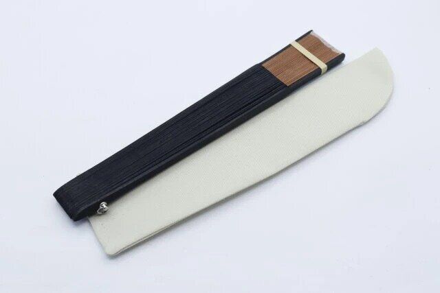 ダイソー 短地扇子（21cm、収納袋付、無地、オレンジ／イエロー）