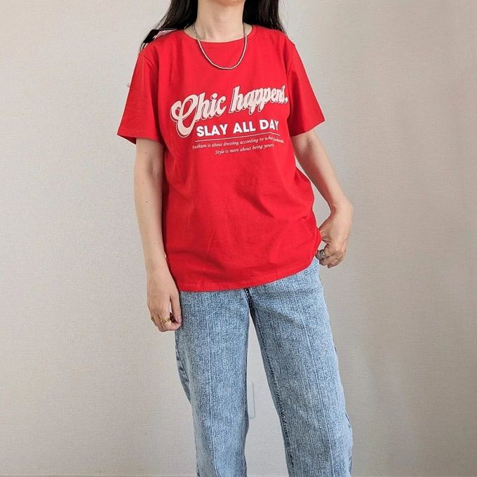 しまむら「天竺プリント半袖Tシャツ」