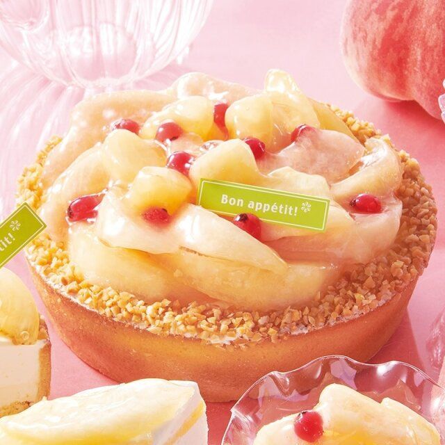 シャトレーゼ 山梨県産完熟桃のレアチーズタルト（ホール）15cm