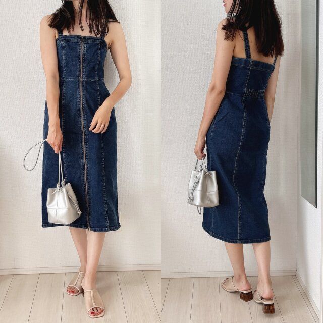 GUデニムフロントジップワンピースの着用感