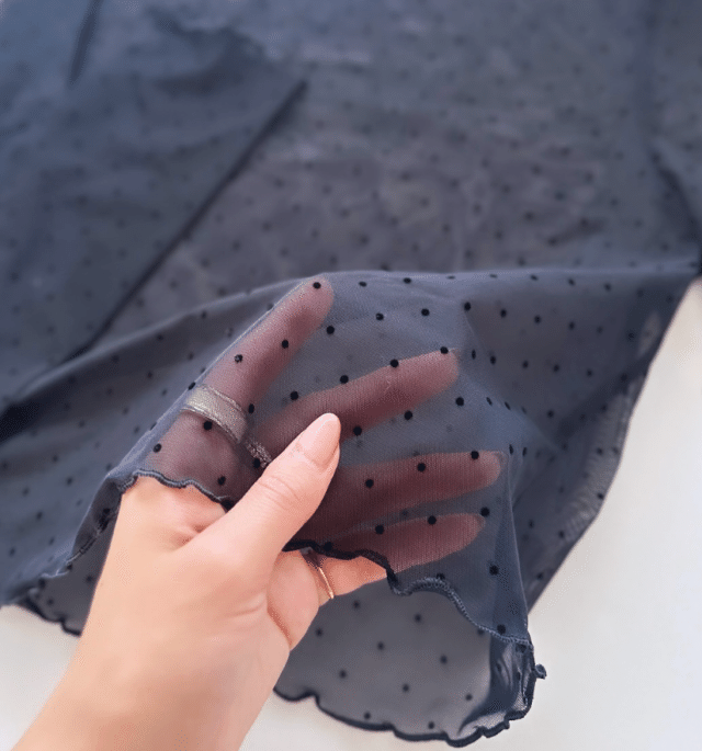 ドットメッシュクロップドTシャツ