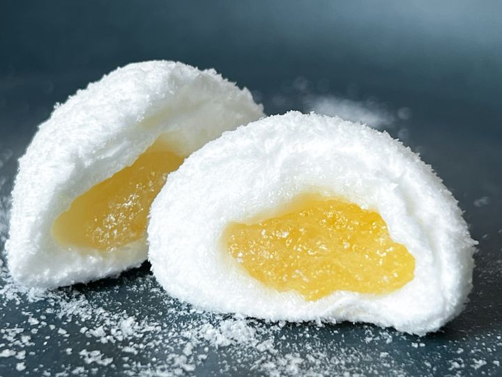 半分に切った「雪中果」のマシュマロ