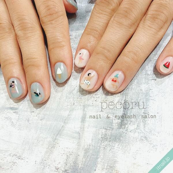 pecoruが投稿したネイルデザイン [photoid:I0086732] via Itnail Design (737006)