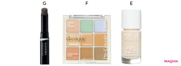 MAKE UP FOR EVERのファンデーション dasiqueのコンシーラーパレット KANEBOのコントゥアスティック
