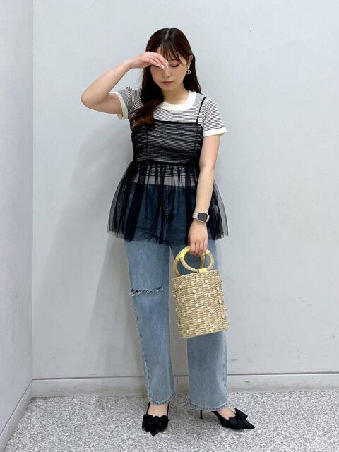 ボーダートップスのコーデ4
