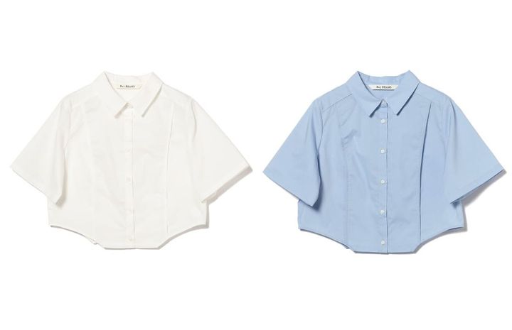 画像: 「サイド カーブ ショート シャツ」各￥11,000【レイ ビームス】 出典：レイ ビームス