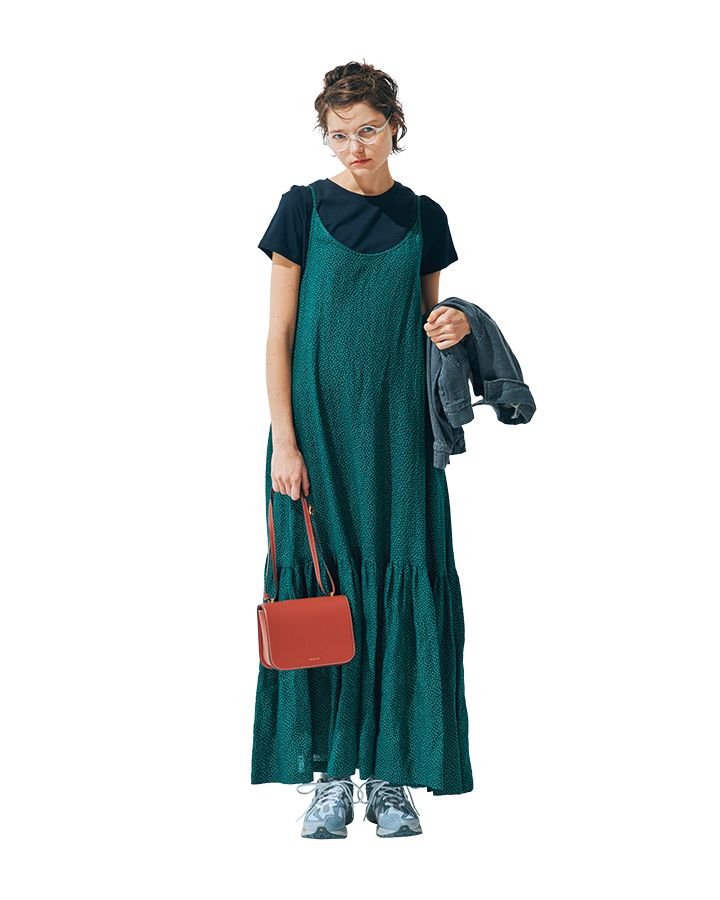 きれいめキャミワンピはコンパクトなTシャツを合わせて【本日のFUDGE GIRL-7月18日】