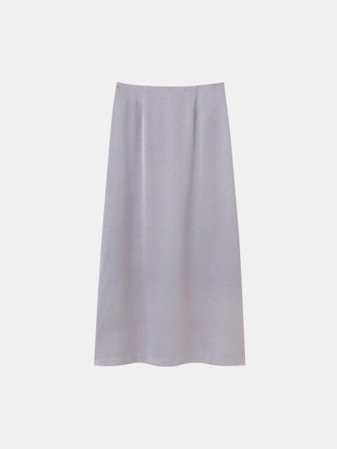 PLSTのサテンナローロングスカート