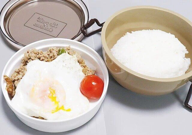 セリア ラウンドランチボックス 590ml DULL 二段構造