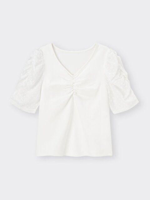 GUの布帛コンビネーションT