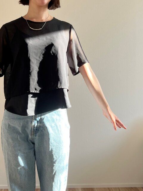 GU2ピースシアーTブラウスMサイズ着用感