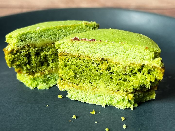 「あんケーキサンド」抹茶の断面