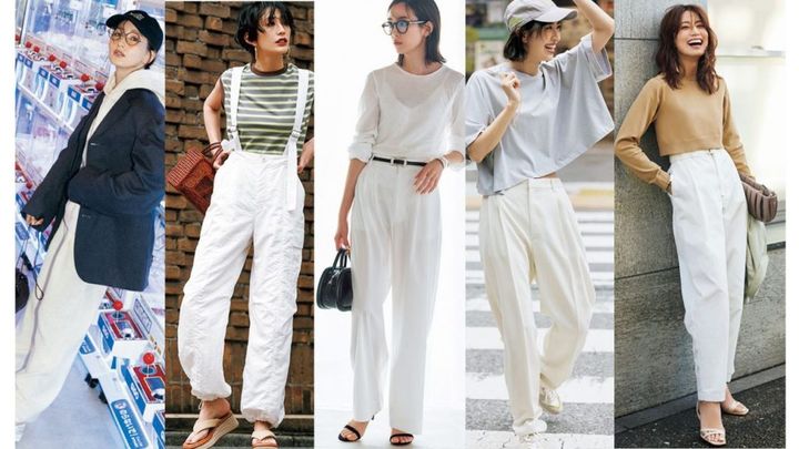 白パンツコーデ