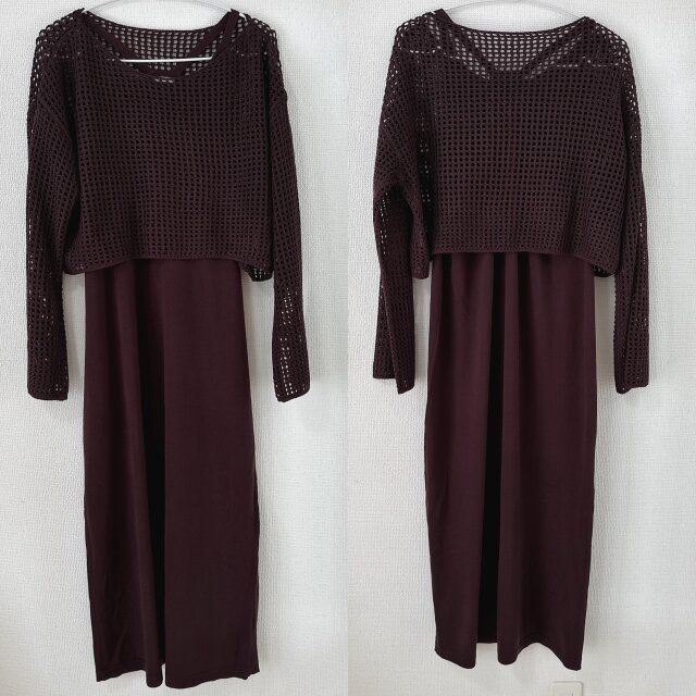 GU2ピースニットキャミソールワンピース