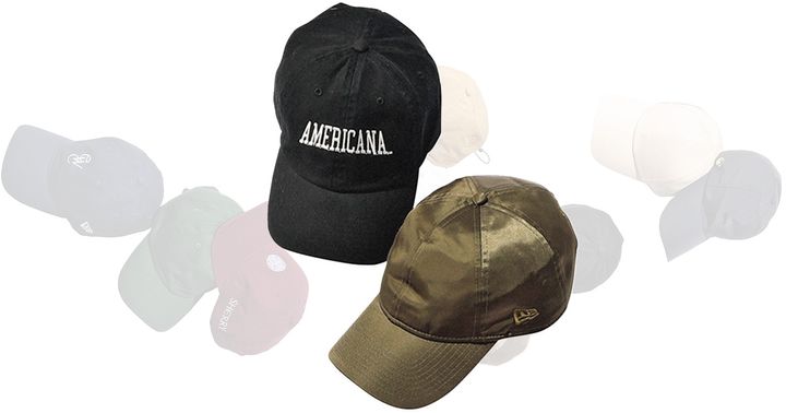アメリカーナのロゴキャップとニューエラのスタイリング別注キャップ