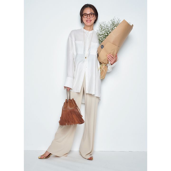 リラクシィなとろみベージュパンツ