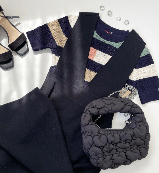 リネンコットンオープンワークセーター