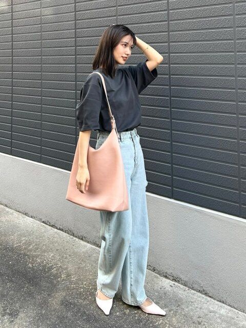 ワイドデニムのコーデ2