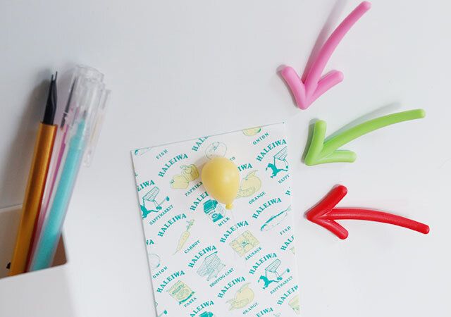 セリアの便利な矢印マグネット 5Pと風船マグネット 3P