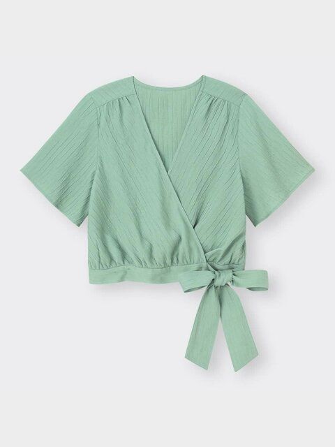 GUのテクスチャーラップブラウス