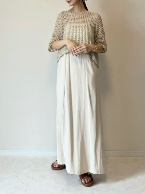 メッシュトップスのコーデ1